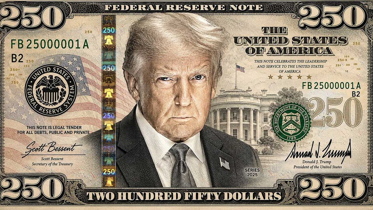 Trump 250 Note | ట్రంప్ చిత్రంతో 250 డాలర్ల నోటు.. అమెరికాలో సంచలన ప్రతిపాదనపై చర్చలు! 1 Trump 250 Note