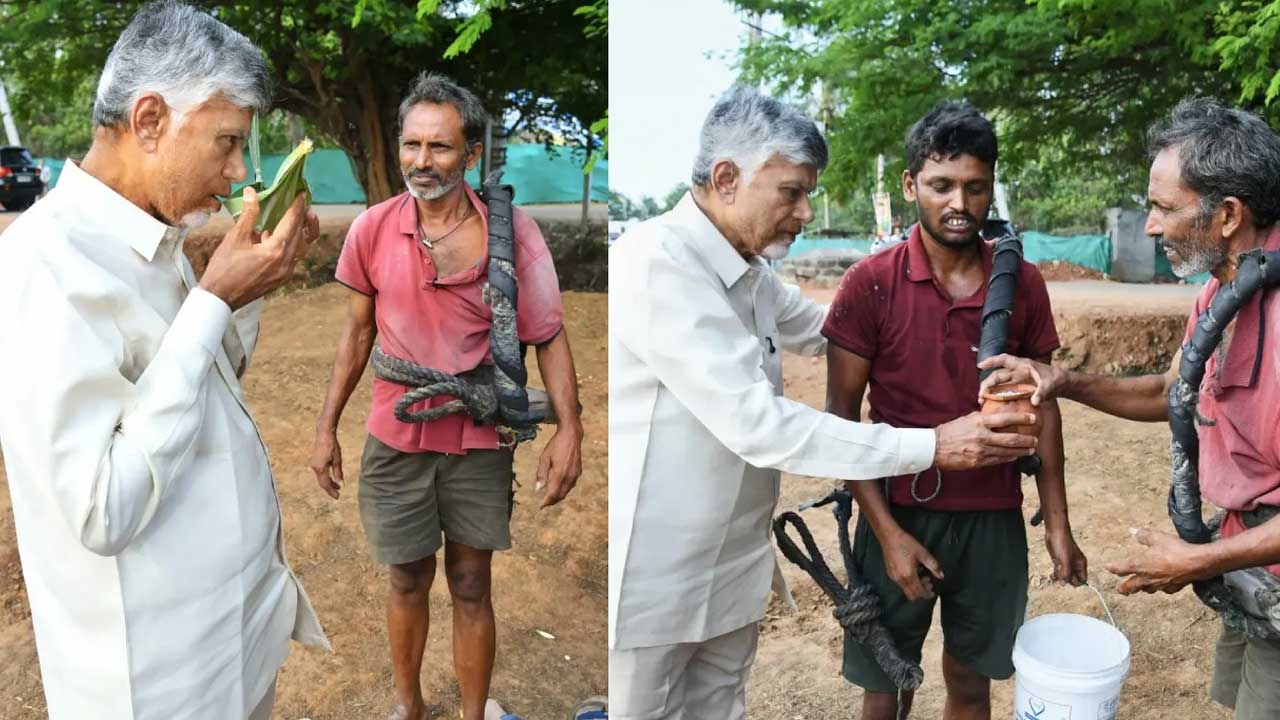 Chandrababu Drinks Toddy
