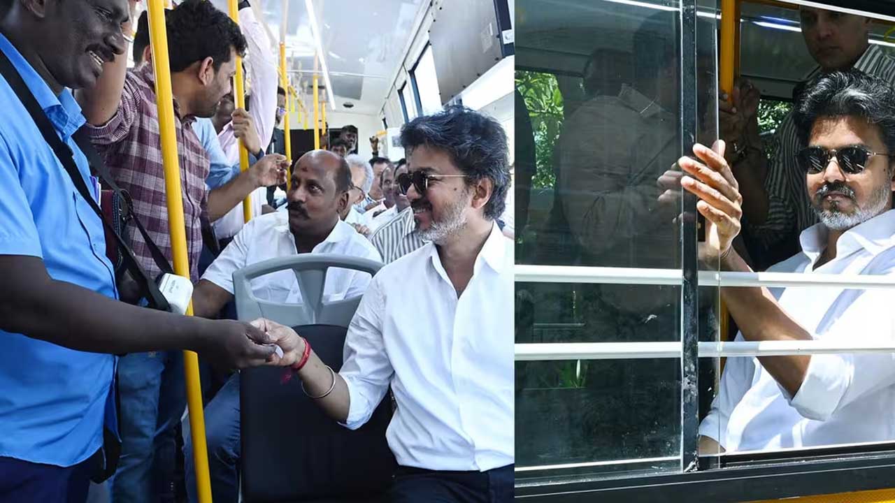 CM Vijay RTC Bus Ride
