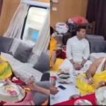 Puja Ritual in Train