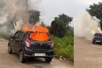 Bourampet Car Fire