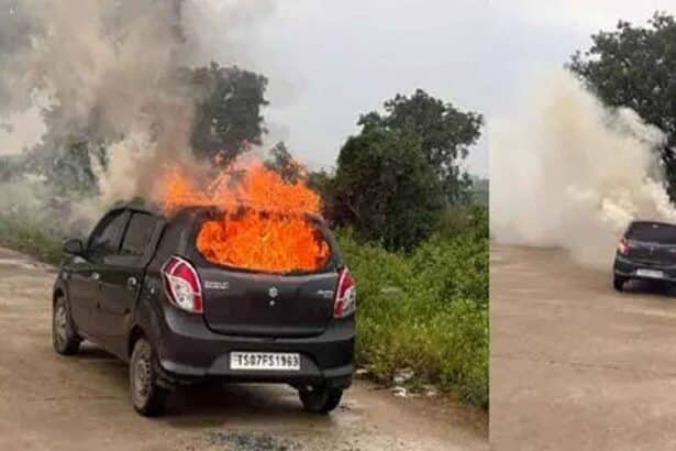 Bourampet Car Fire