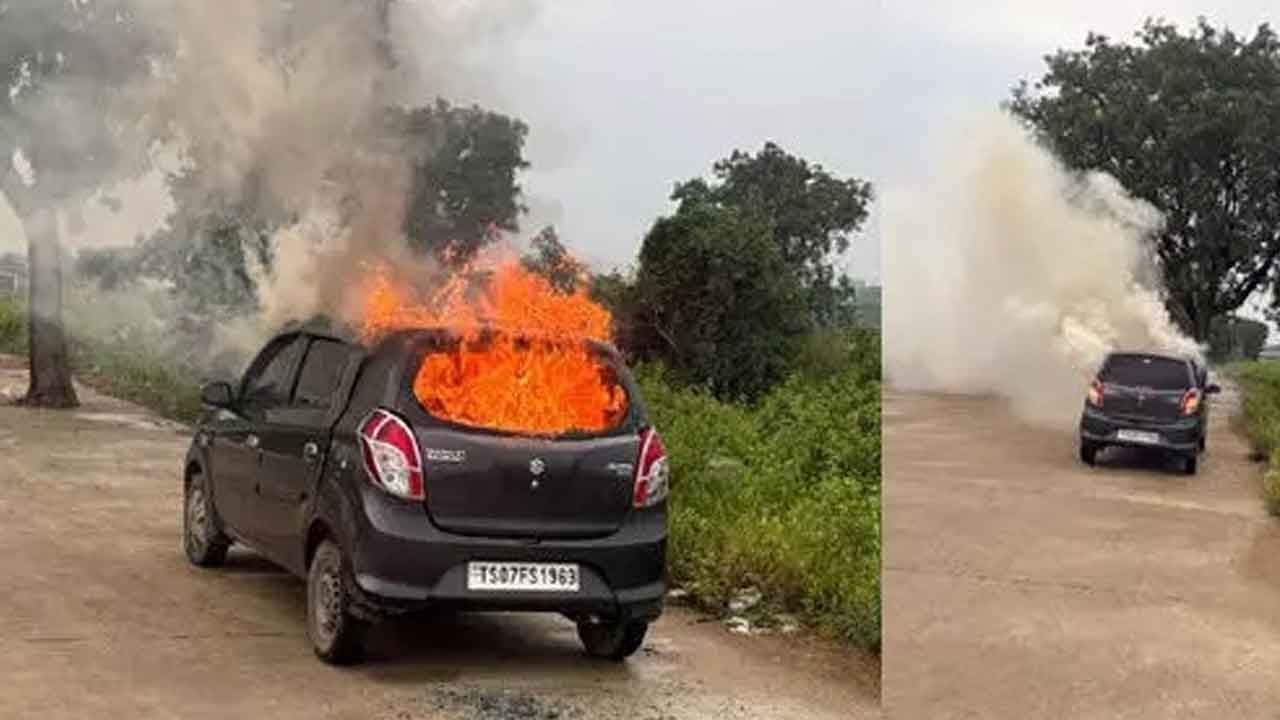Bourampet Car Fire