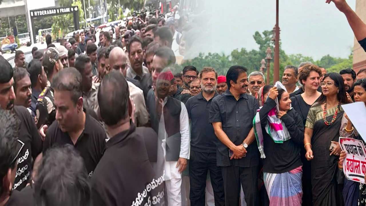 Telangana Assembly Black Dress Protest