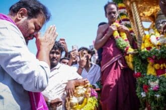 KTR Lingannapeta Temple Visit |