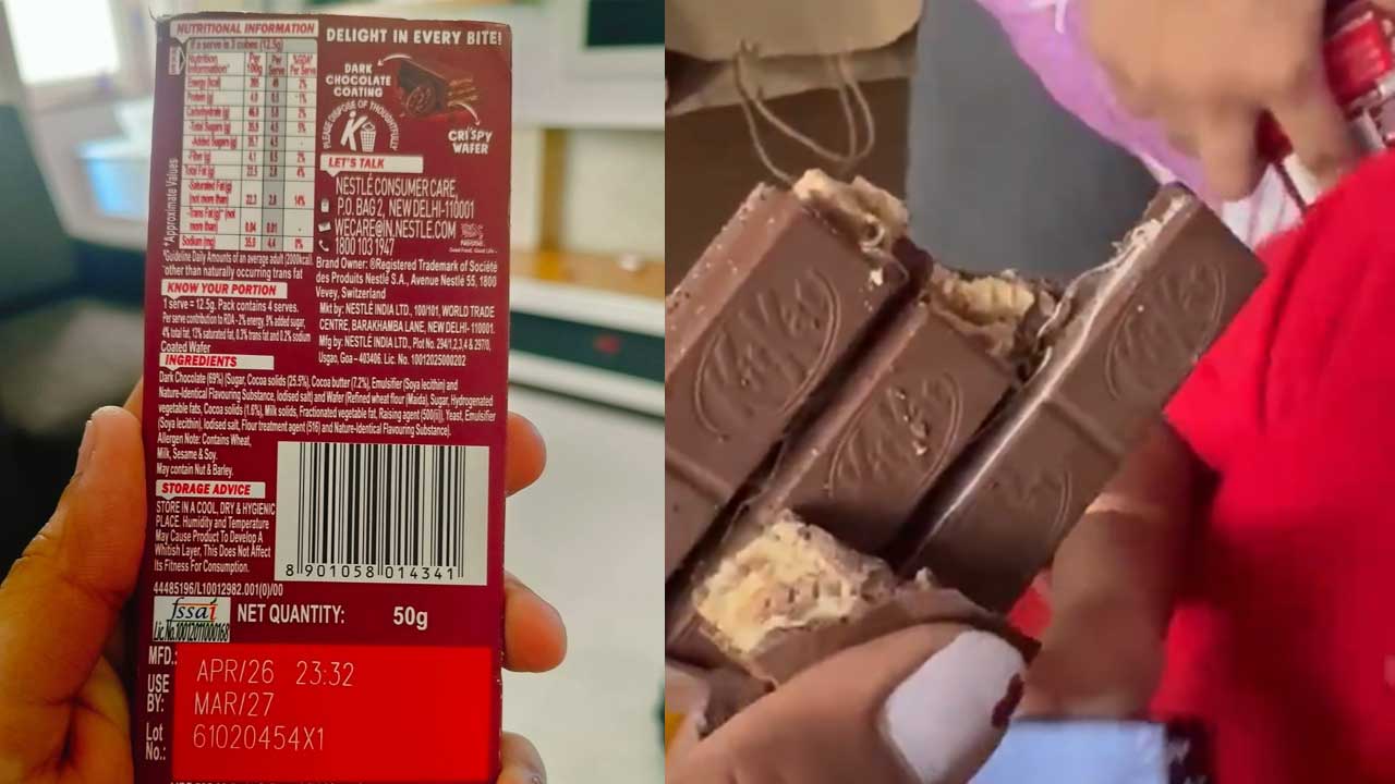 Worms in KitKat Chocolate